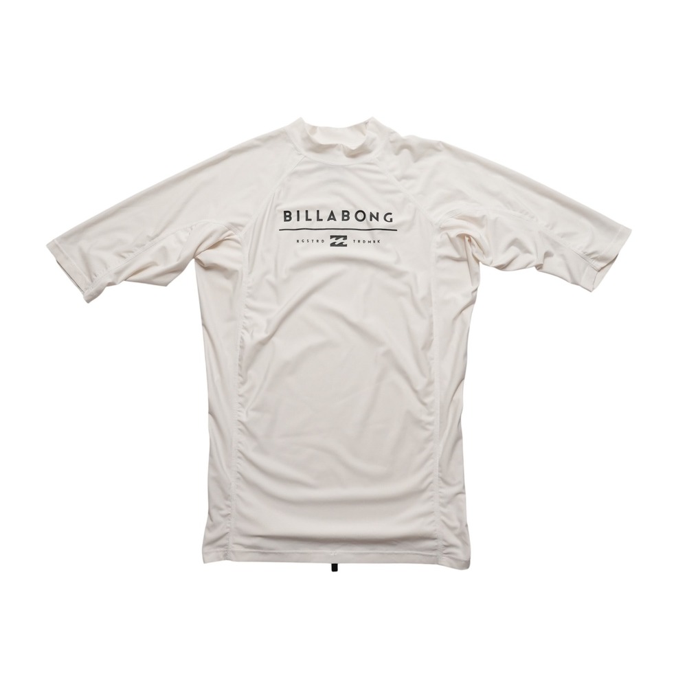 Billabong Rashguard Mens XXL White‎ 3/4 Sleeve UPF 50+ Sun Protection Surf Swim